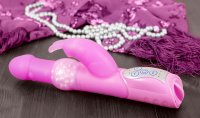 Vorschau: Silikon-Perlenvibrator mit Klitoris-Vibro-Bunny