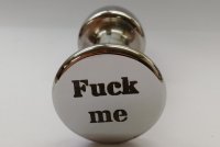 Vorschau: Buttplug aus Edelstahl Ø 70 mm optional Schrift