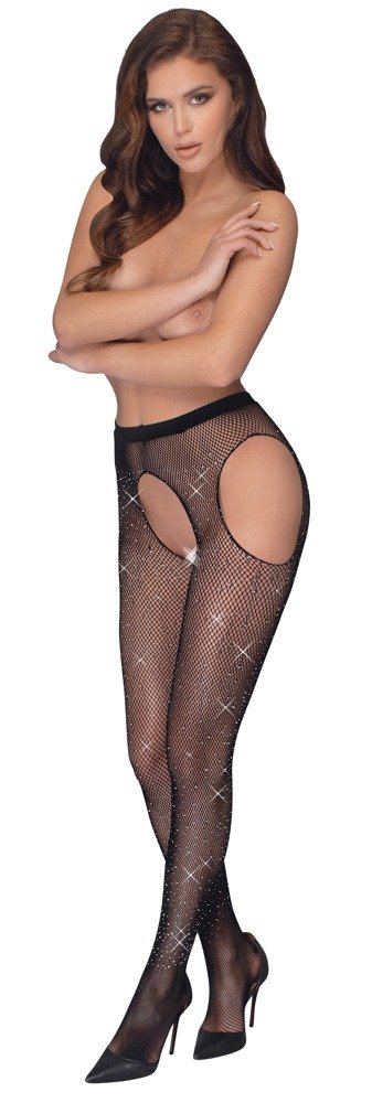 Straps-Strumpfhose mit Glitzer – offen & verführerisch