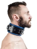 Vorschau: Sklaven Halsfessel mit blauer Polsterung