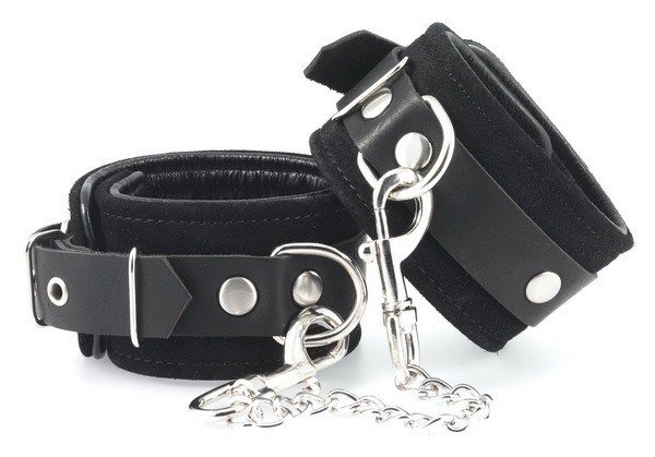Schwarze Fußschellen Velours Schwarze Fußschellen Velours