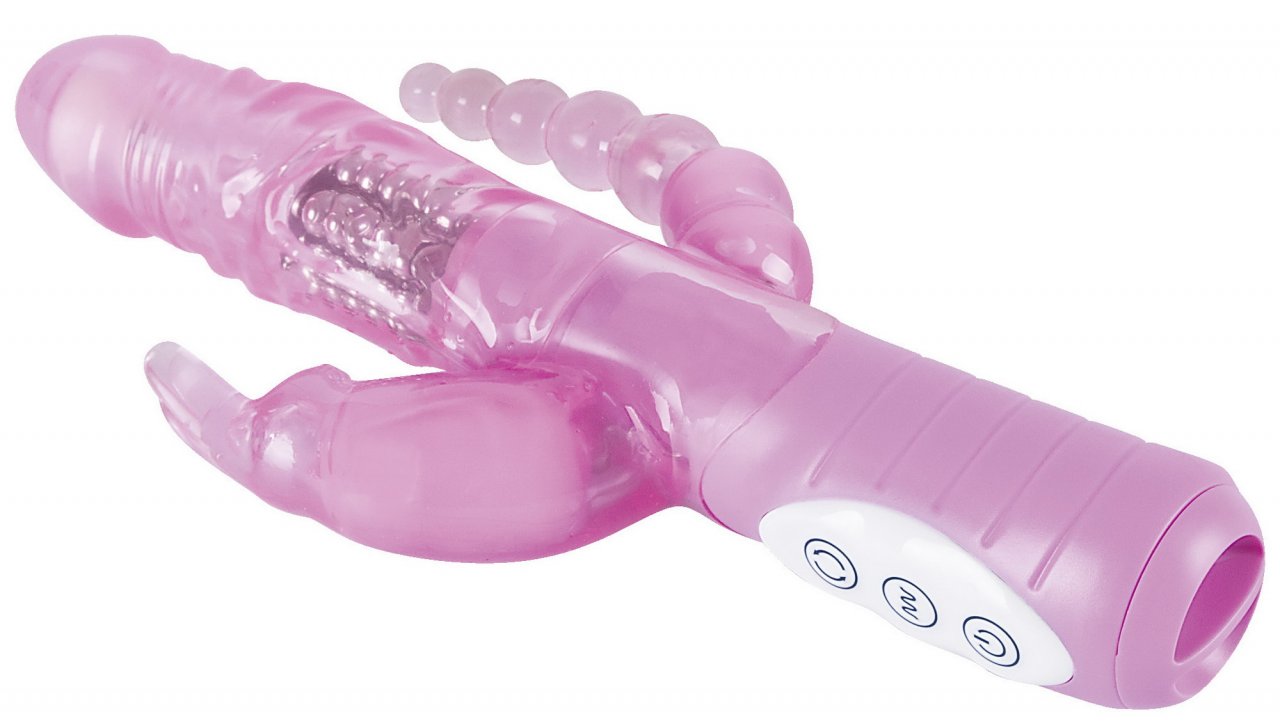 Der Perlenvibrator massiert, vibriert und rotiert Der Perlenvibrator massiert, vibriert und rotiert