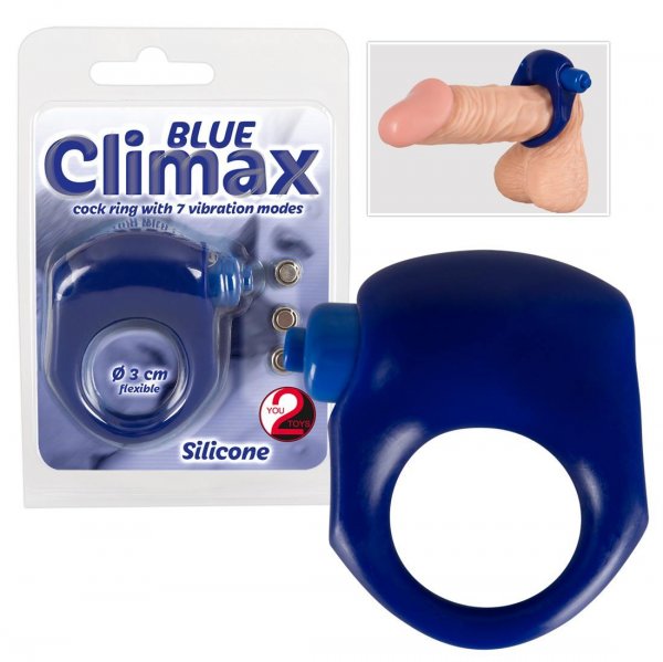 Blauer Penisring mit 7-Stufen-Vibration