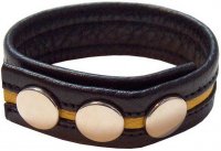 Ledercockstrap mit gelbem Streifen in Universalgröße