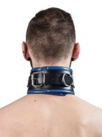 Vorschau: Sklaven Halsfessel mit blauer Polsterung
