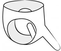 Schwarzer Latexslip mit Außen- und Innendildo