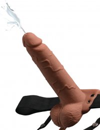 Spritzender Strap-on mit Hoden Innen-Ø 4,1 cm