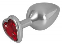 Vorschau: Aluminium-Analplug mit Schmuckstein
