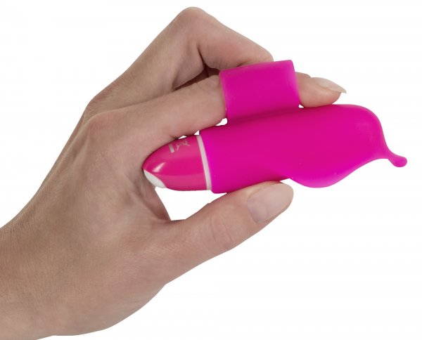Pinkfarbener Finger-Vibrator in Delfinform