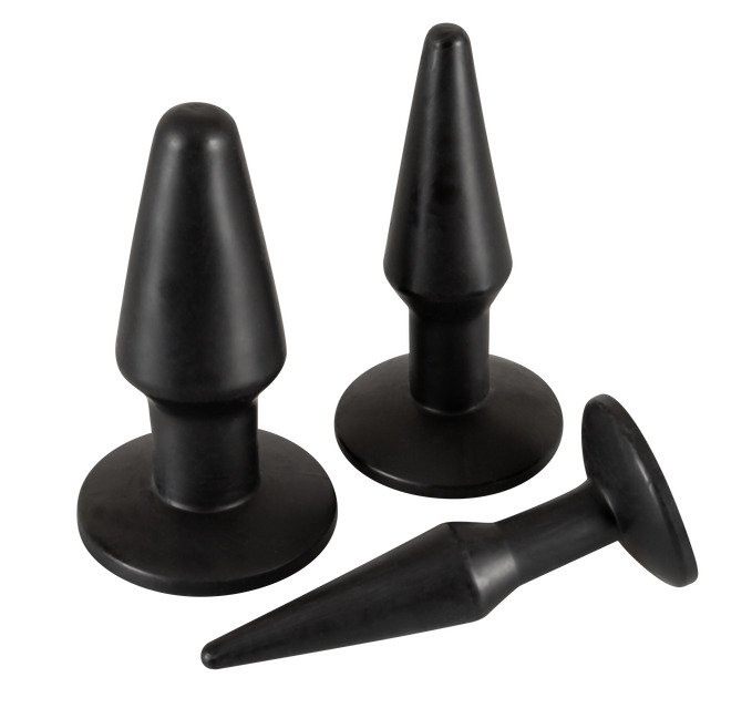 Anal Training Set, drei schwarze Analplugs Anal Training Set, drei schwarze Analplugs
