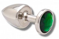 Vorschau: Buttplug 30 mm aus Edelstahl Kristall grün