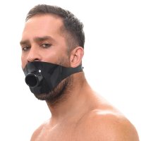 Vorschau: Latex Hohlknebel mit Mundrohr