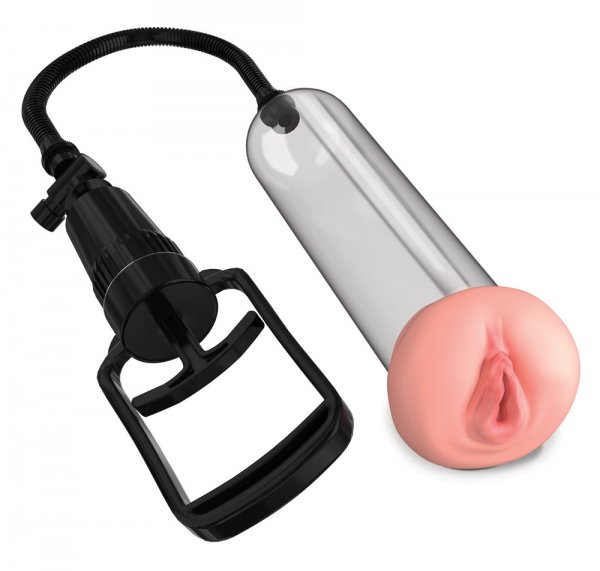 Transparente Penispumpe mit Vagina-Öffnung