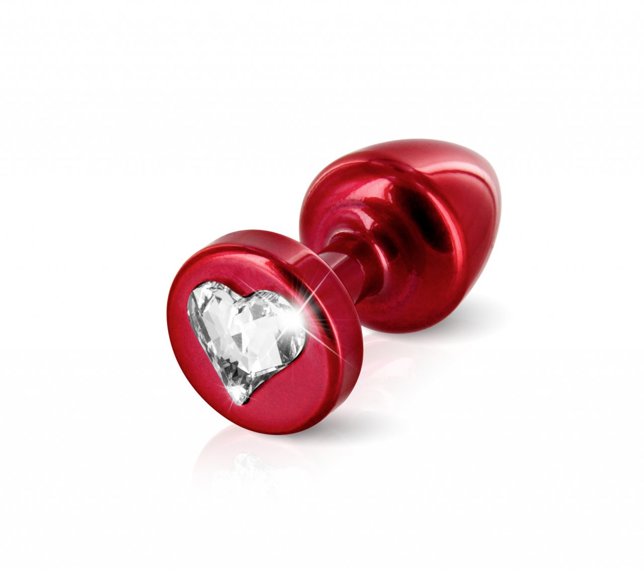 Roter Buttplug mit Swarovski-Elements, Ø 2,5 cm