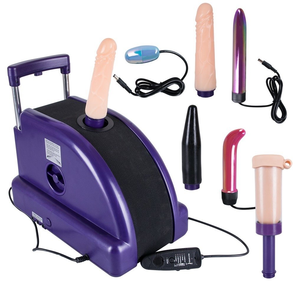 Hochleistungs-Sexmaschine mit Vibrationselementen und drei Aufsätzen Hochleistungs-Sexmaschine mit Vibrationselementen und drei Aufsätzen