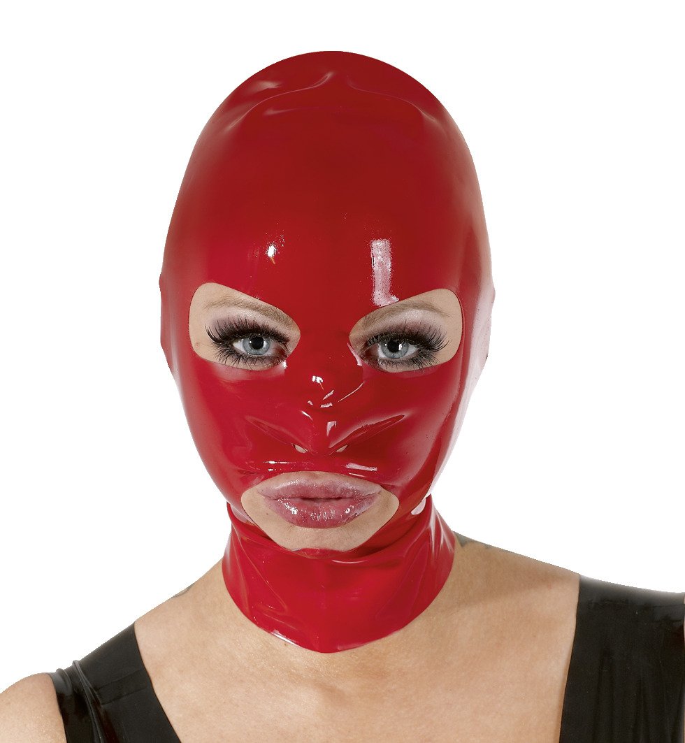 Rote Latex Kopfmaske