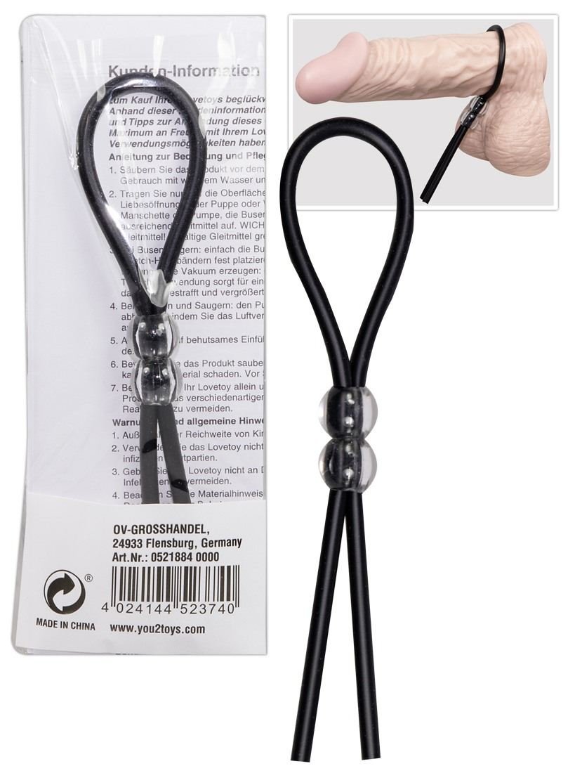 Schwarze Penisschlaufe für Penis und Hoden