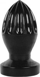 All Black Jürgen Analplug mit reizvollen Längstrillen 12x5,7cm