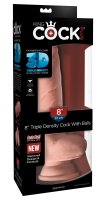 Vorschau: Triple Density Naturdildo 8&quot; mit Hoden 18,4 cm, Ø 4,8 cm