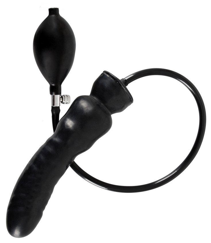 Aufblasbarer Dildo aus schwarzem Latex