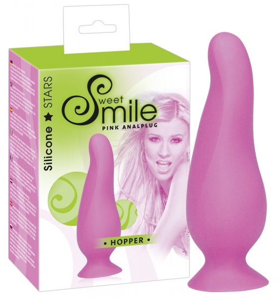 Analplug Hopper in Rosa mit Saugfuß