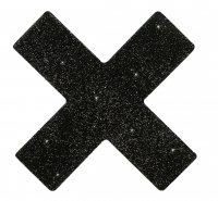 Vorschau: Glitzernde schwarze Nippel-Kreuze zum Aufkleben