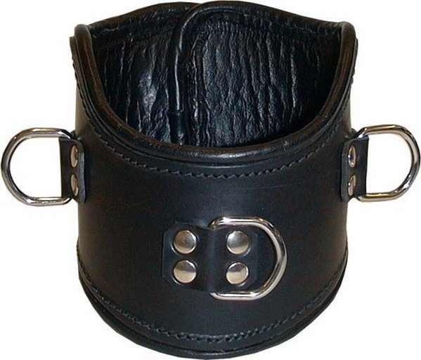 Leder Positionierunshalsfessel mit D Ringe Leder Positionierunshalsfessel mit D Ringe