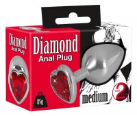 Vorschau: Aluminium-Analplug mit Schmuckstein