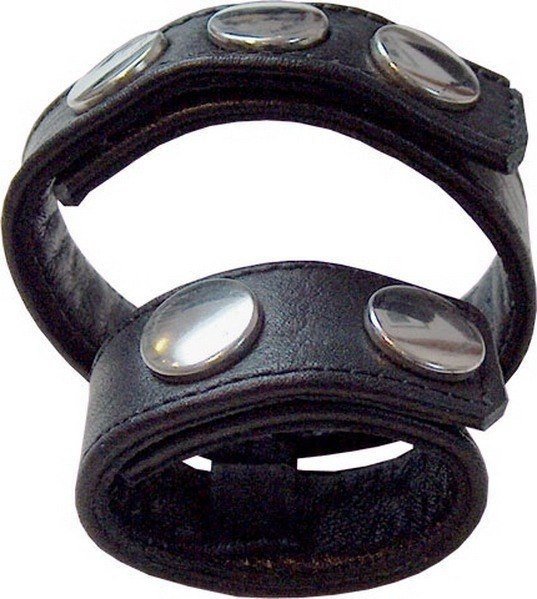 Doppelter Cockstrap aus Leder für intensives Vergnügen Doppelter Cockstrap aus Leder für intensives Vergnügen