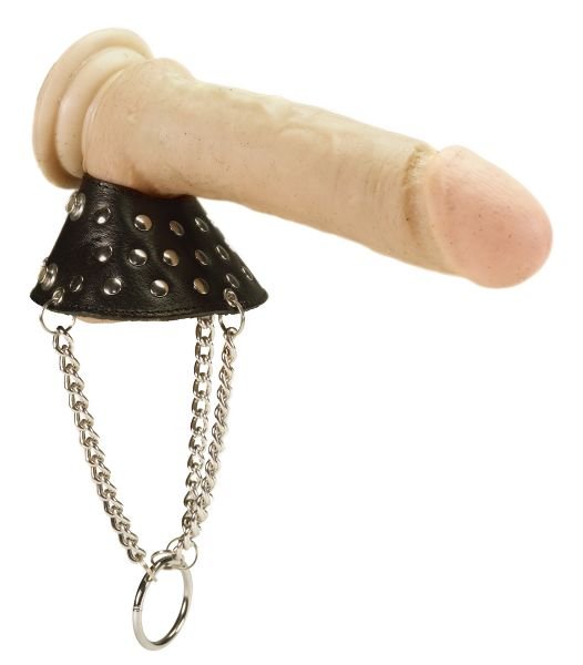 Hoden-Parachute mit Dornen – Leder BDSM