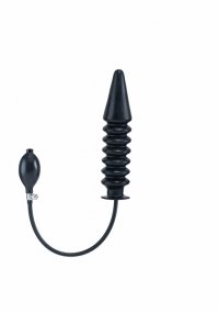 Aufblasbarer Dildo geriffelt mit Kern schwarz L