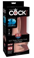 Vorschau: Triple Density Naturdildo mit Hoden 14 cm, Ø 3,9 cm