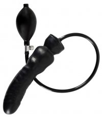 Aufblasbarer Dildo aus schwarzem Latex schwarz
