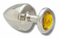 Vorschau: Buttplug Edelstahl 40 mm gelb