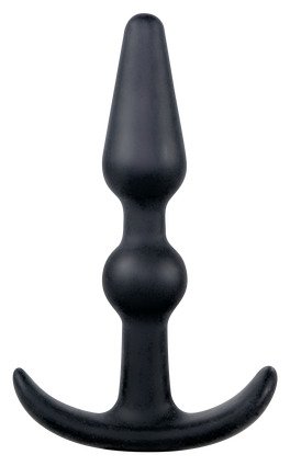Schwarzer Analplug in Ankerform - Ø 1-2 cm