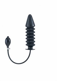 MisterB aufblasbarer Dildo XL schwarz – geriffelt mit Handpumpe