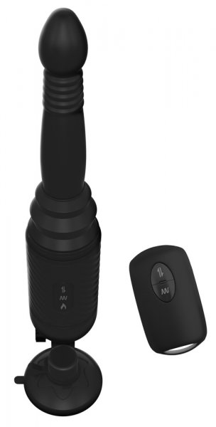 Analvibrator Ass Thruster schwarz mit Saugfuß und Fernbedienung