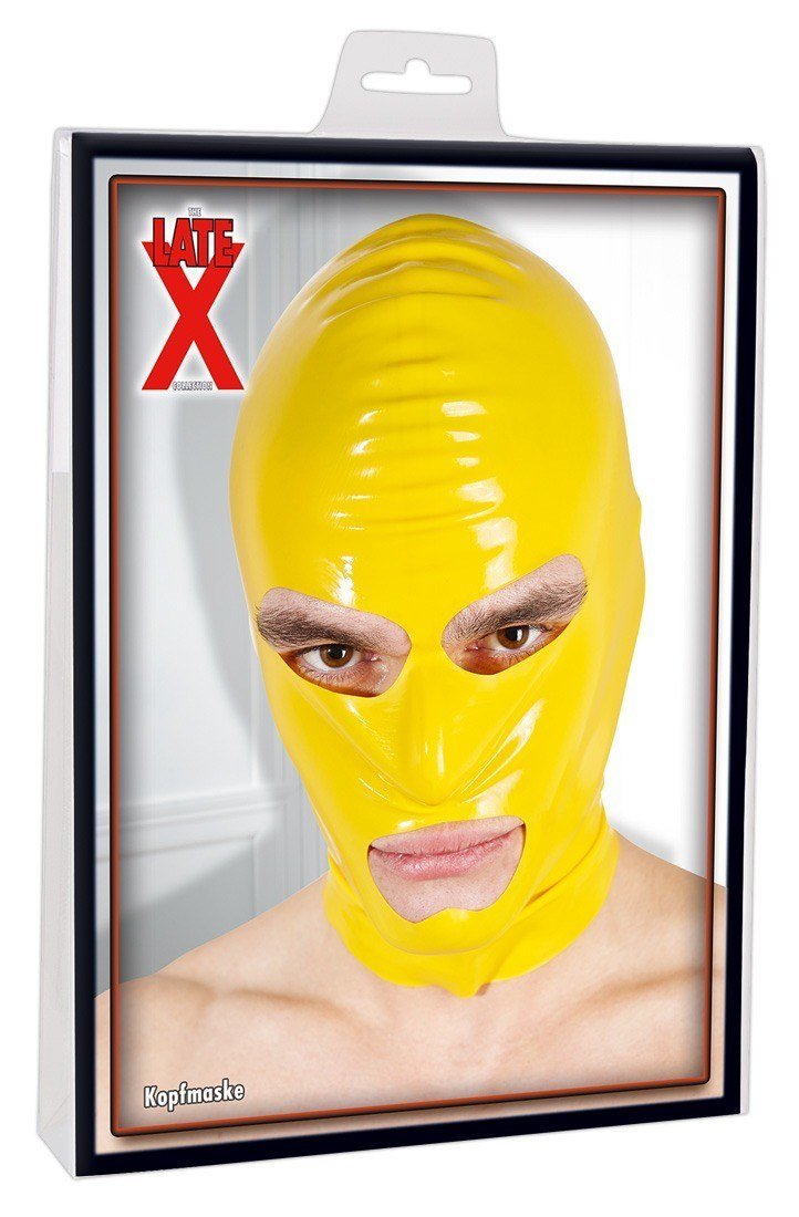 Gelbe Latex Kopfmaske