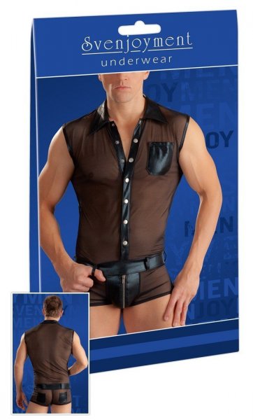 Herren-Overall im modischen Wetlook