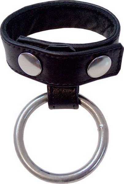 Cockstrap aus Leder mit Innenfutter und Penisring aus Metall Cockstrap aus Leder mit Innenfutter und Penisring aus Metall