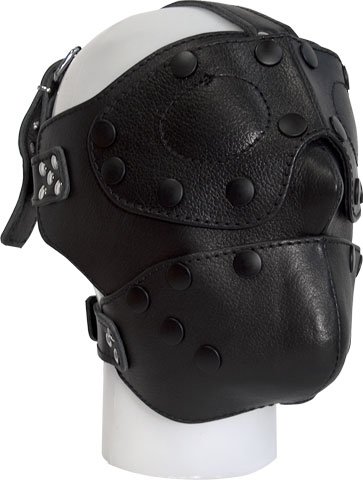 MisterB Robuste Ledermaske mit abnehmbaren Teilen