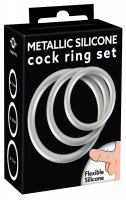 Vorschau: Metallic Silicone Cock Ring Set