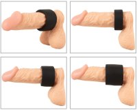 Vorschau: Drei dehnbare Hodenringe aus schwarzem Silikon